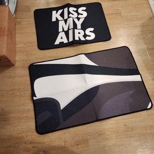 KISS MY AIRS (black) - Plush Sneaker Mat | Hypebeast & Sneakerhead Home Decor